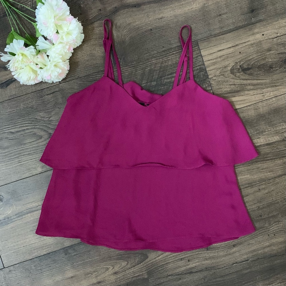 Ultra Flirt fuchsia layered tank small